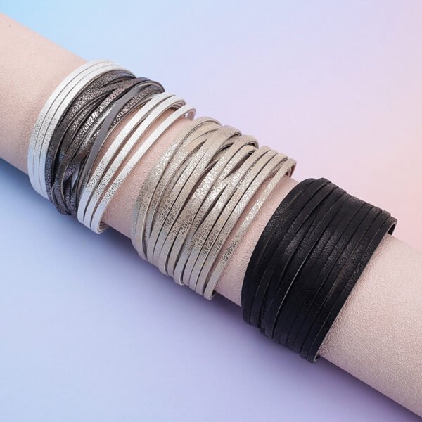 Wholesale Double-layer PU leather women's bracelet