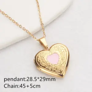 LW011-09 Golden Peach Heart-Pink Dripping Oil