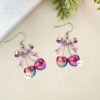 Wholesale Original Design Colorful Bow Cherry Flat Acrylic Earrings