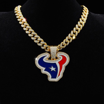 Wholesale Hip-hop diamond red and blue oil drop pendant necklace Cuban chain