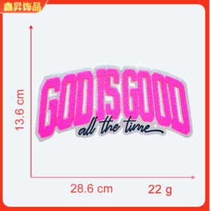 Heated melt glue*silver edge rose red*letter* Godidgood*height 13.6*28.6cm