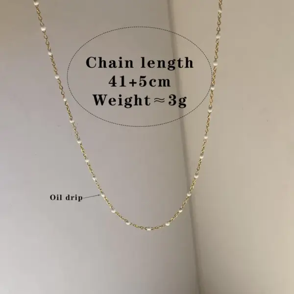 Wholesale PVD Coated Real Gold Plated 16K White Plating Color Block 304 Stainless Steel Casual Modern Style Waterproof Non Tarnish Necklace