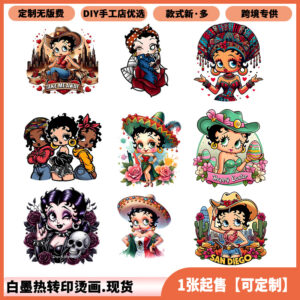 Wholesale White ink hot stamping cute cartoon stickers OLY Exclusive