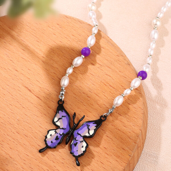 Wholesale High-end colorful butterfly stone clavicle necklace for women