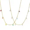 Wholesale Jewelry Simple Style Geometric 201 Stainless Steel Zircon 18K Gold Plated Plating Stainless Steel Necklaces