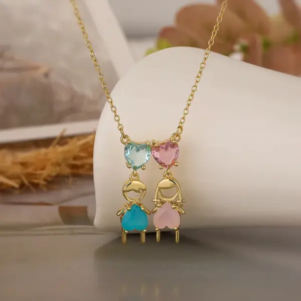 Wholesale Elegant Cute Heart Shape Copper Plating Inlay Zircon 18k Gold Plated Pendant Necklace