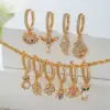 Wholesale Fashion Animal Wings Copper Inlaid Zircon Drop Earrings 1 Piece