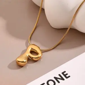 P Necklace (Gold) / Length: 450mm / 1 Strand/Package