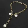 Wholesale Fashion Water Droplets Imitation Pearl Alloy Plating Women's Necklace