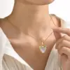 Wholesale PVD Coated Real Gold Plated 18K Gold Heart Shape 304 Stainless Steel Simple Style Waterproof Non Tarnish 304 Stainless Steel Necklace Pendant