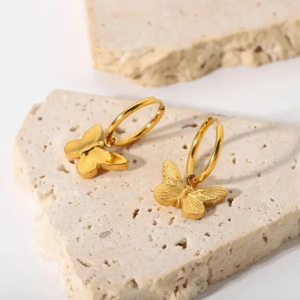 Wholesale Plating 316 Stainless Steel No Inlaid PVD Coated Earrings