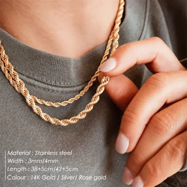 oly-d973de323f204756c3f8ea5af348b7d3 Wholesale PVD Coated 14K Gold Real Gold Plated U Shape Stainless Steel Fashion Waterproof Non Tarnish 304 Stainless Steel Necklace