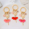 Wholesale Elegant Ballet Girl Keychain Rhinestone Dancer Ballet Dress Pendant Keyring Bag Hanging Gifts