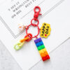 Wholesale Candy Bell Bag Jewelry Car Key Ring Cartoon Love Creative Gift Rainbow Building Blocks Keychain Pendant