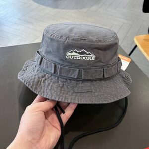 Dashan embroidery outdoor fisherman hat-[dark gray]] / Adjustable (55-59cm)