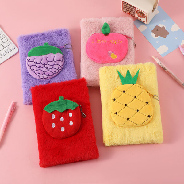 Wholesale New creative fruit notebook cute cartoon plush notebook children's handmade