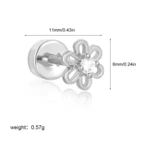 Silver Zircon Flower