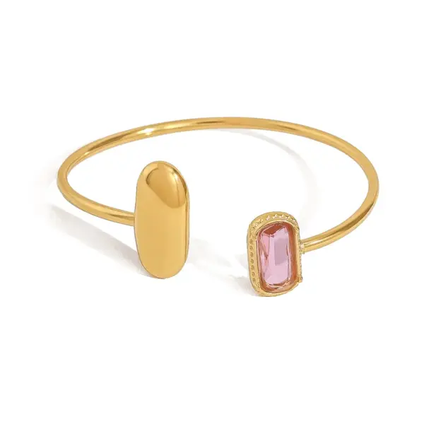 Wholesale PVD Coated Real Gold Plated Geometric Titanium Steel Vintage Style Classic Style Waterproof Non Tarnish Titanium Steel Bangle