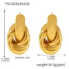 Wholesale PVD Coated Real Gold Plated 18K Gold Geometric 304 Stainless Steel Elegant Vacation Waterproof Non Tarnish Drop Earrings