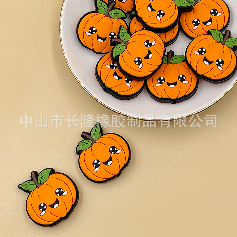 Wholesale Factory St New Silicone Beads Kidsren Bead Pen Focus Beads Pumpkin Beads Cartoon Jewelry