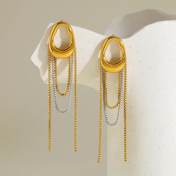 PVD Coated Real Gold Plated 18K Gold Solid Color 304 Stainless Steel Sweet Artistic Waterproof Non Tarnish Drop Earrings