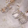 Wholesale Hot Sale Rectangular Line Cylinder Stainless Steel Earrings Titanium Steel Ear Clips Elegant K Gold Plated Unisex Earrings