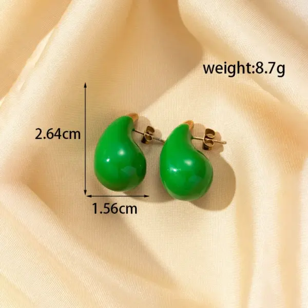 Wholesale PVD Coated Water Droplets 304 Stainless Steel French Style Simple Style Classic Style Waterproof Non Tarnish Ear Studs