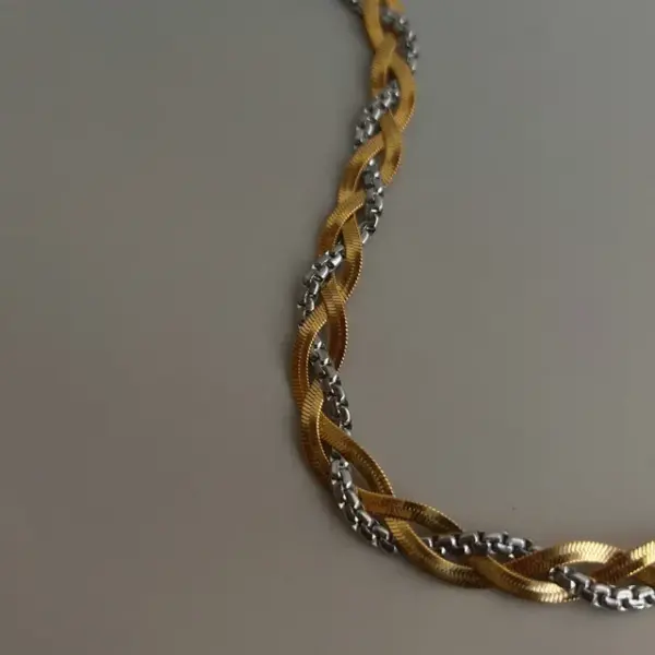 PVD Coated 18K Gold Plated Solid Color Steel Hip-Hop Queen Waterproof Non Tarnish 304 Stainless Steel Necklace