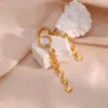 Wholesale PVD Coated Real Gold Plated 18K Gold Snowflake 304 Stainless Steel Fashion Waterproof Non Tarnish Drop Earrings