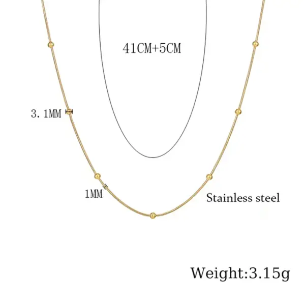 Wholesale PVD Coated Real Gold Plated 18K Gold Solid Color 304 Stainless Steel Simple Style Commute Waterproof Non Tarnish 304 Stainless Steel Necklace
