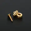 Wholesale Hip-hop Geometric Flower Stainless Steel Inlay Zircon Lip Stud 1 Piece