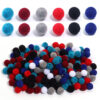 Wholesale Resin Flocking Round Beads Perforated Fluffy Cloth Fluffy Ball Beads