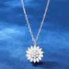 Wholesale Titanium Steel Simple Style Fashion Plating Flowers Flower Zircon Necklace