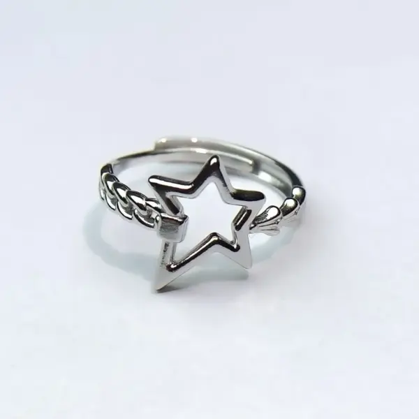 Wholesale Heart Shape Titanium Steel Simple Style Open Rings Rings