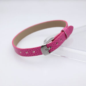 Square steel buckle 8mm snake wristband-rose red