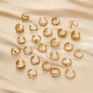 Simple Style Star Heart Shape Stainless Steel Plating Open Ring 1 Piece