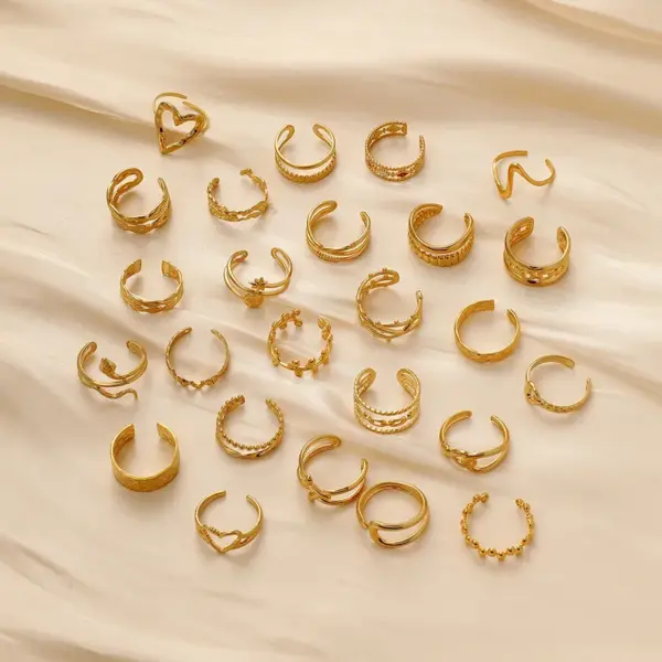 Simple Style Star Heart Shape Stainless Steel Plating Open Ring 1 Piece