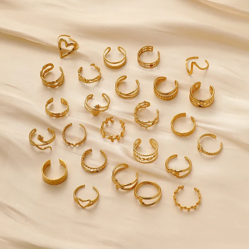Wholesale Simple Style Star Heart Shape Stainless Steel Plating Open Ring 1 Piece