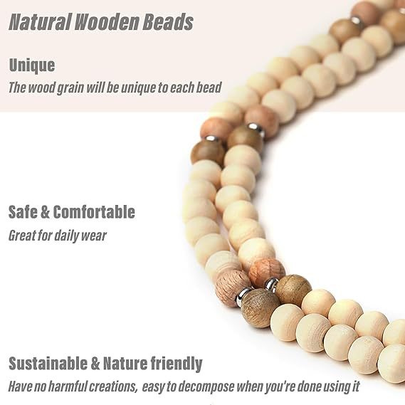 Wholesale Women's Cross-border Certificate Necklace Wooden Beads Jewelry Glasses Necklace