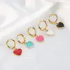 Wholesale 1 Piece Fashion Heart Shape Stainless Steel Plating Earrings