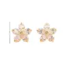 Wholesale 1 Pair Simple Style Classic Style Flower Plating Inlay Copper Zircon 18K Gold Plated Ear Studs