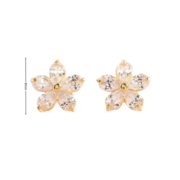 Wholesale 1 Pair Simple Style Classic Style Flower Plating Inlay Copper Zircon 18K Gold Plated Ear Studs