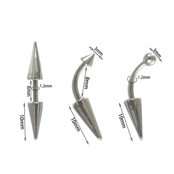 1 Piece 304 Stainless Steel Stone-Free Casual Exaggerated Simple Style Eyebrow Studs Solid Color Gold Steel Color Black Plating Vacuum Plating 18K Gold Plated Eyebrow Studs Ear Cartilage Rings & Studs