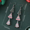 Wholesale Christmas Triple Wooden Double-Sided Earrings