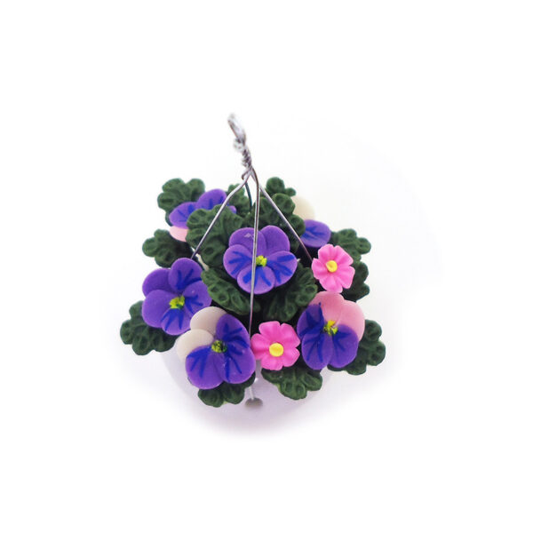 Wholesale 1:12 dollhouse dollhouse mini pocket clay flower hanging pot plant hanging pot phalaenopsis model