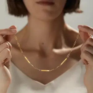 Stainless Steel Pin Board Necklace Women's Style Creative DIY Name Initial Design Multifunctional Collarbone Chain Jewelry Aessory