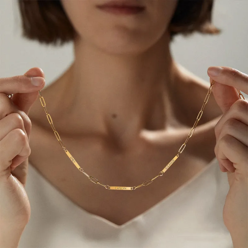 Wholesale Stainless Steel Pin Board Necklace Women's Style Creative DIY Name Initial Design Multifunctional Collarbone Chain Jewelry Aessory