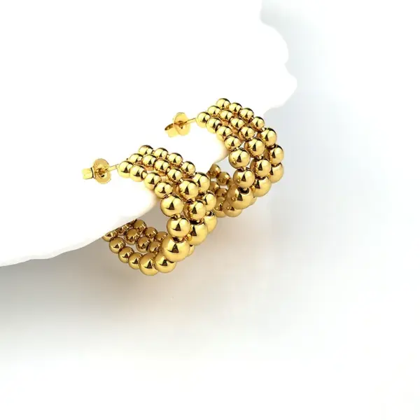 Wholesale 1 Pair Basic C Shape Plating Stainless Steel Earrings