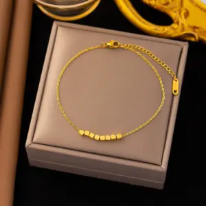 40 [Ae173] Eight Square Bracelet / Gold