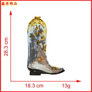 Hot melt glue*gold and silver*shoes*right*height 28cm
